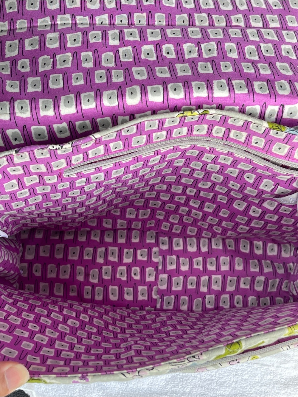 Vera Bradley Quilted Floral Laptop Satchel in Beige, Purple & Blue - Picture 8 of 10